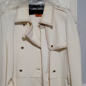 Long Tori Burch trench coat. Size S. Color cream